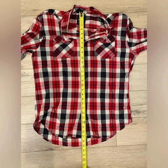 Ecko Unltd Button Down Collared Red Black Plaid Shirt Cotton Blend Men’s XL EUC - Picture 7 of 9